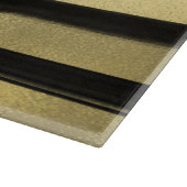 Moderne Glam Black & Gold Bruske Stripe Chic Snijplank (Hoek)