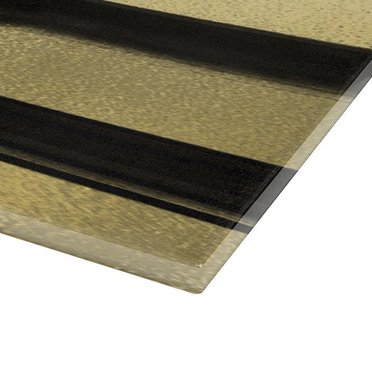 Moderne Glam Black & Gold Bruske Stripe Chic Snijplank (Hoek)