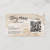 Moderne Glam Chic Abstract Agate QR Code Visitekaartje (Achterkant)