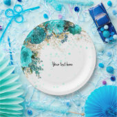 Moderne Glam Chic Flowers voor altijd Papieren Bordje (Feest)