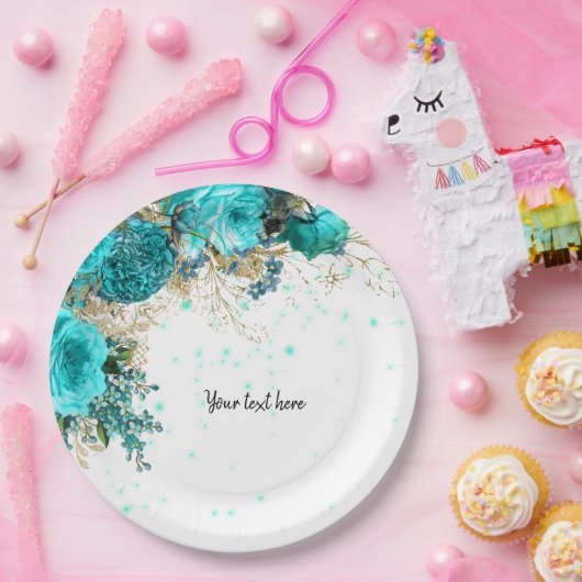 Moderne Glam Chic Flowers voor altijd Papieren Bordje (Feest)