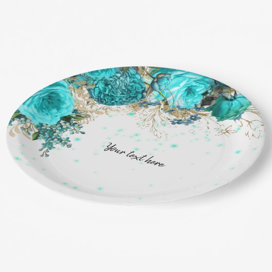 Moderne Glam Chic Flowers voor altijd Papieren Bordje (Gekanteld)