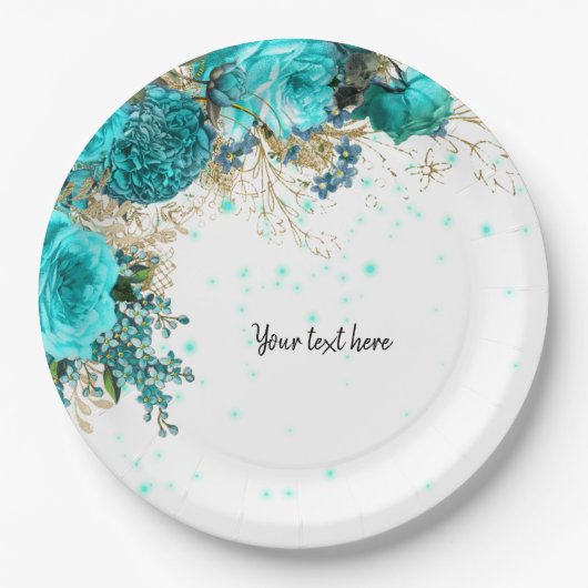 Moderne Glam Chic Flowers voor altijd Papieren Bordje (Voorkant)