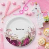 Moderne Glam Chic Flowers voor altijd Papieren Bordje (Feest)