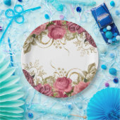 Moderne Glam Chic Flowers voor altijd Papieren Bordje (Feest)