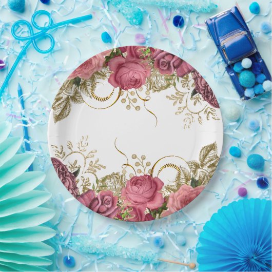 Moderne Glam Chic Flowers voor altijd Papieren Bordje (Feest)