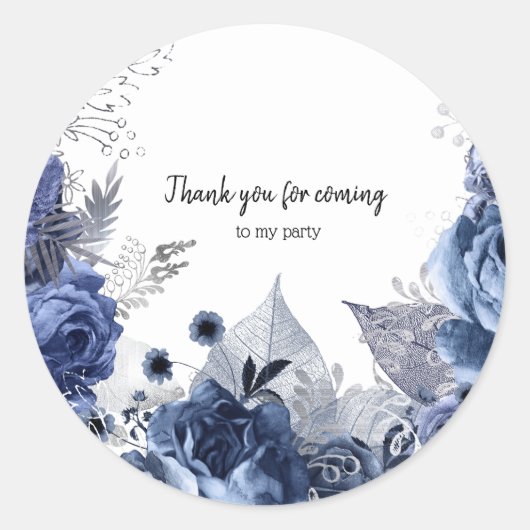 Moderne Glam Chic Flowers voor altijd Ronde Sticker (Voorkant)