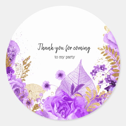 Moderne Glam Chic Flowers voor altijd Ronde Sticker (Voorkant)