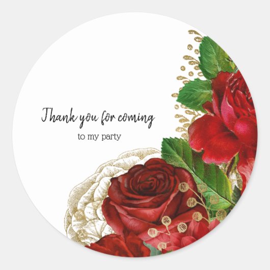 Moderne Glam Chic Flowers voor altijd Ronde Sticker (Voorkant)