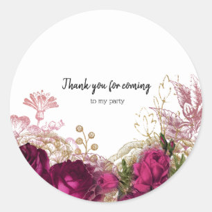 Moderne Glam Chic Flowers voor altijd Ronde Sticker