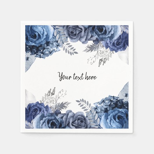 Moderne Glam Chic Flowers voor altijd Servet (Voorkant)