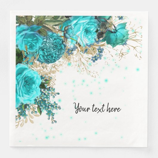 Moderne Glam Chic Flowers voor altijd Servet (Voorkant)