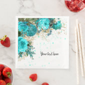 Moderne Glam Chic Flowers voor altijd Servet (Insitu)