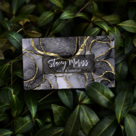 Moderne Glam Chic QR-code Gold Black & White Visitekaartje