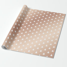 Moderne Glam Chic Roze kerstbomen Roos Gold Cadeaupapier