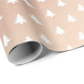 Moderne Glam Chic Roze kerstbomen Roos Gold Cadeaupapier (Rol Hoek)