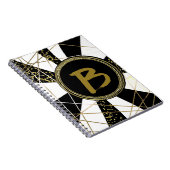 Moderne Glam Deco Black White Gold Girly Notitieboek (Rechterzijde)