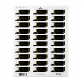 Moderne Glam Deco Zwart Wit Goud Chic Feest Etiket (Full Sheet)