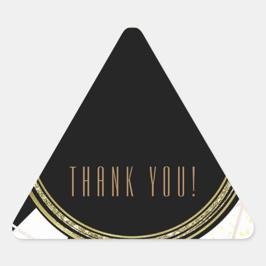 Moderne Glam Deco Zwart Wit Goud Feest Favoriet Sticker (Voorkant)