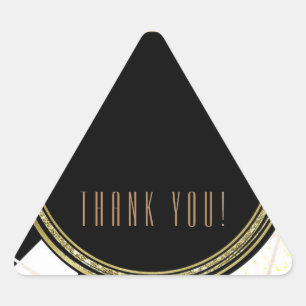 Moderne Glam Deco Zwart Wit Goud Feest Favoriet Sticker