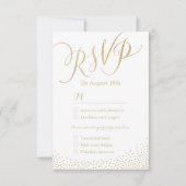 Moderne glam faux gouden glitter kalligrafie RSVP (Voorkant)