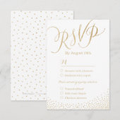 Moderne glam faux gouden glitter kalligrafie RSVP (Voorkant / Achterkant)