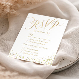Moderne glam faux gouden glitter kalligrafie RSVP Kaartje