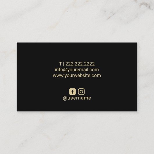 Moderne Glam Gold Driving Event Planning Visitekaartje (Achterkant)