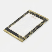 Moderne glam Gold en zwarte tropische flora Post-it® Notes (Schuin)