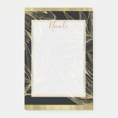 Moderne glam Gold en zwarte tropische flora Post-it® Notes (Voorkant)