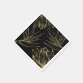 Moderne glam Gold en zwarte tropische flora Servet (Hoek)