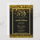Moderne Glam Gold Glitter Graduation Party Kaart (Voorkant)