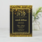 Moderne Glam Gold Glitter Graduation Party Kaart (Staand voorkant)