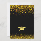 Moderne Glam Gold Glitter Graduation Party Kaart (Achterkant)