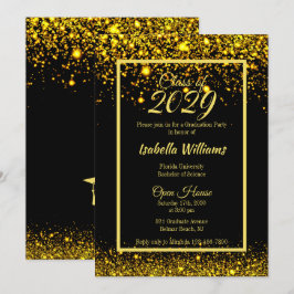 Moderne Glam Gold Glitter Graduation Party Kaart