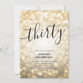 Moderne Glam Gold Glitter Lights 30e verjaardag Kaart (Voorkant)