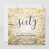 Moderne Glam Gold Glitter Lights 60ste verjaardag Kaart (Voorkant)