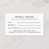 Moderne Glam Gold Glitter Referral-Kaart Klantenkaartje (Achterkant)