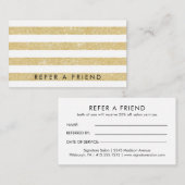 Moderne Glam Gold Glitter Referral-Kaart Klantenkaartje (Voorkant / Achterkant)