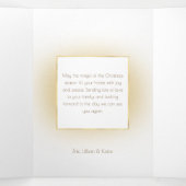 Moderne Glam Gold Leafy Flourishes/Foto Drieluik Kaart (Binnenkant midden)