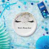 Moderne Glam Gold Silver Black Eyelashes Beauty Papieren Bordje (Feest)