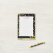 Moderne Glam Goud & Zwarte Tropische Botanische Bl Post-it® Notes (Op bureau)