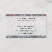 Moderne glam holographic Glitter Sparkle Monogram Visitekaartje (Achterkant)