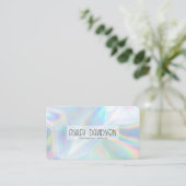 Moderne glam Holographic Visitekaartjes (Staand voorkant)