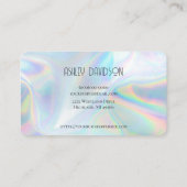 Moderne glam Holographic Visitekaartjes (Achterkant)