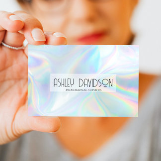 Moderne glam Holographic Visitekaartjes