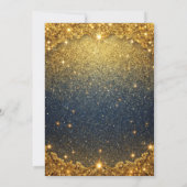 moderne glam luxe blauw Glitter goud chique bruilo Kaart (Achterkant)