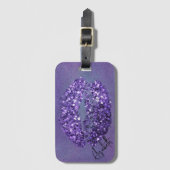 Moderne Glam Paars Glittery Kiss-lipstick - opdruk Bagagelabel (Voorkant (verticaal))