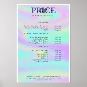 Moderne Glam Price List Poster