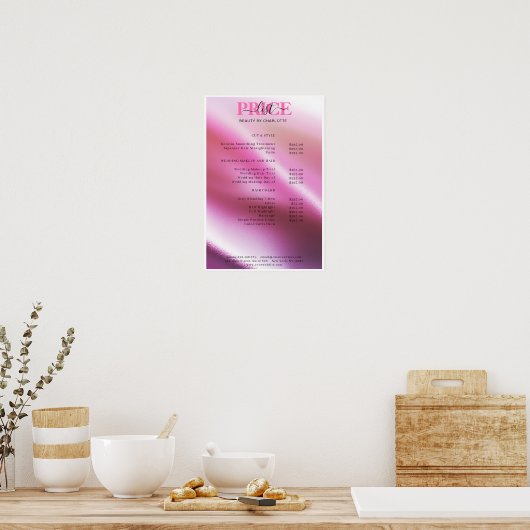 Moderne Glam Prijslijst Poster (Keuken)